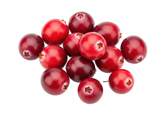 Fresh, vibrant cranberries piled together on a clean surface, showcasing their rich color and texture