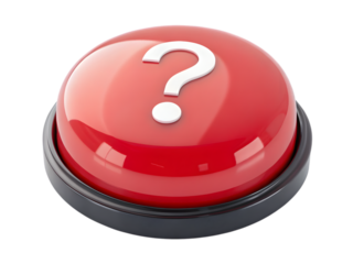 A red question mark button on a black base poses uncertainty and invites exploration now