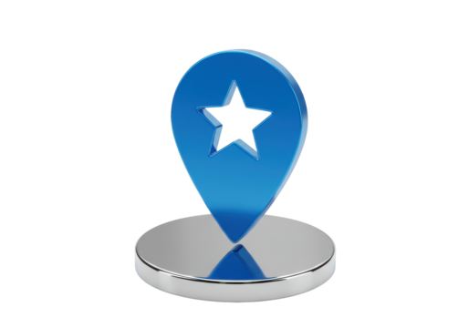 Isolated Blue Star Pin on Platform Location Concept for Favorite Places and Destinations - Powered by Adobe