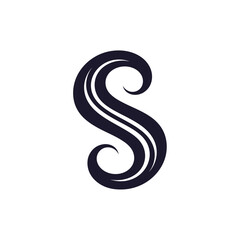 Stylized Letter S Logo Design with Flowing Lines and Elegant Curves.