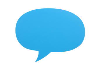 Isolated light-blue speech bubble for message communication and texting discussion topic