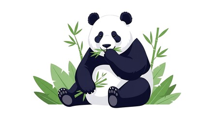 Panda Eating Bamboo.