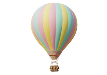 Obraz premium Isolated hot air balloon with pastel colors evokes themes of travel and adventure
