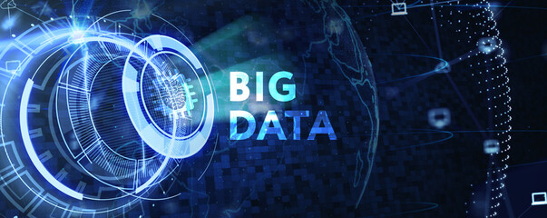 Business, Technology, Internet and network concept. Big Data Internet Information. 3d illustration