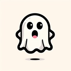 Adorable and spooky cartoon ghost illustration for halloween themed designs and graphics