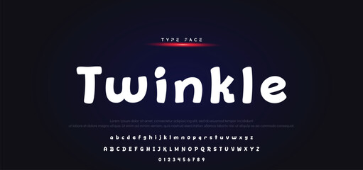 Fototapeta premium Unique alphabet playful style rounded font, unusual typography letters and numbers, vector illustration 10EPS