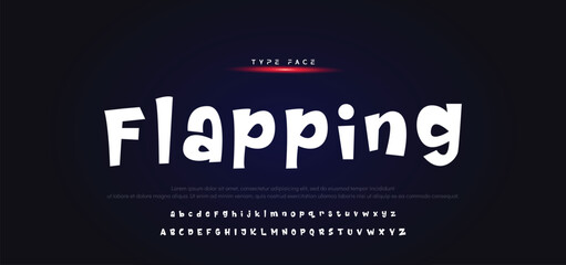 Unique alphabet playful style rounded font, unusual typography letters and numbers, vector illustration 10EPS