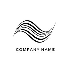 Abstract Wave Design with Multiple Lines for Modern Company Branding.
