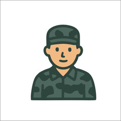 proffession, soldier icon and vector