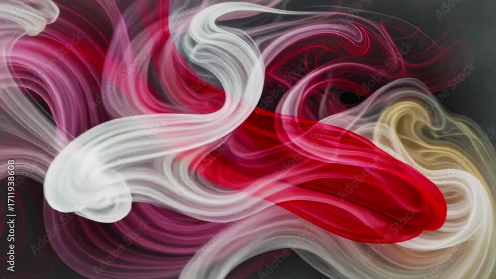 Poster abstract smoke animation background loop red white black flowing motion graphics visuals wallpaper 4