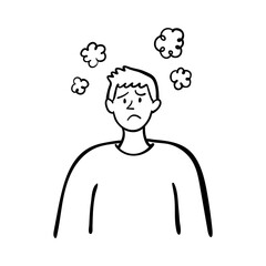 Angry Man with Steam Coming Out of His Head