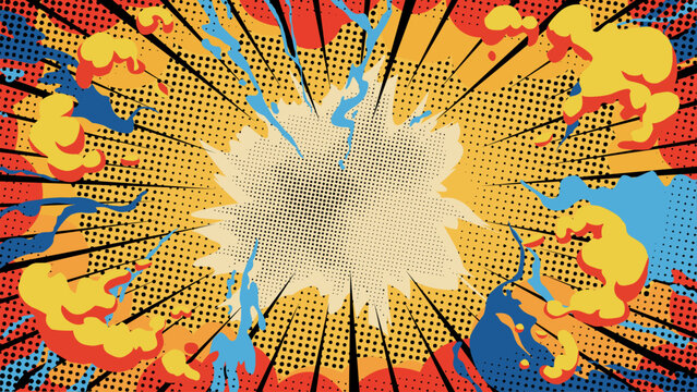 yellow comic zoom backgound vector