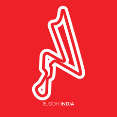 Buddh circuit, India. Motorsport race track vector map