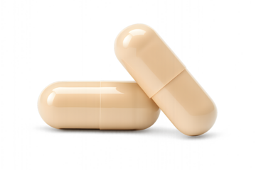 Beige Capsule Mockup for Pharmaceutical, Supplement, and Health Product Visualization – High-Resolution Medical Asset with Glossy Finish and Minimalist Composition