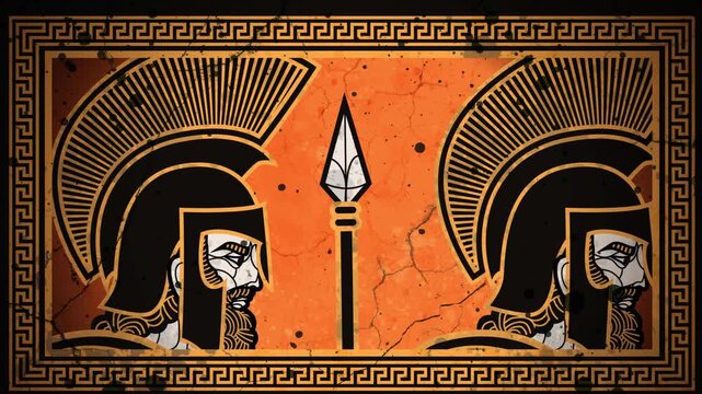 spartan army walking with spears