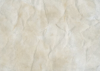 Crumpled beige paper texture background. Vintage old rough grunge creased sheet