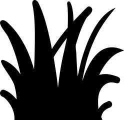 Obraz premium Meadow Grass Silhouette Vector Illustration | Nature Field Plant Design