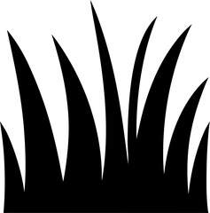 Meadow Grass Silhouette Vector Illustration | Nature Field Plant Design