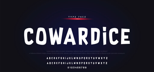 Vector of modern comical font and alphabet. Playful style font design, colorful childish alphabet, letters and numbers vector illustration © Mark