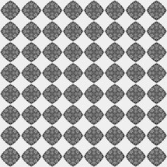 Monochrome Diamond Medallions, Greyscale Ornate Rhombus Pattern, Detailed Black and White Quilted Grid, Intricate Floral Lozenge Repetition, Subtle Grey Abstract Tile.
