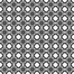 Monochrome Diamond Medallions, Greyscale Ornate Rhombus Pattern, Detailed Black and White Quilted Grid, Intricate Floral Lozenge Repetition, Subtle Grey Abstract Tile.