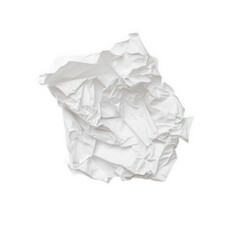 Naklejka premium Detailed view of a crumpled white paper, isolated on transparent background, revealing its complex structure, delicate creases, and the subtle variations in its tone