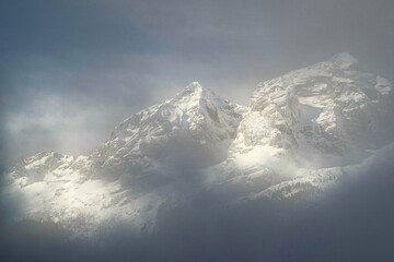 clouds in the mountains