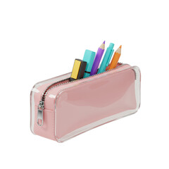 MinimalistPink_Isolated_Pencil_Case_Colorful_Stationary_Isolated
