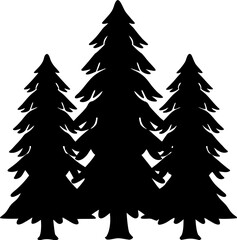 Obraz premium Pine Tree Silhouette Vector Illustration | Forest Evergreen Nature Design