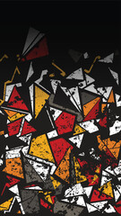 Dark Abstract Geometric Shattered Triangles Background , Broken Polygon Texture