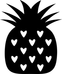 Pineapple Silhouette Vector Illustration | Tropical Fruit Exotic Design