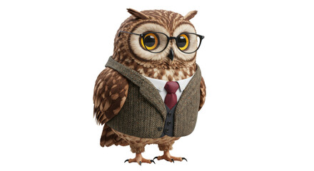 Owl_Professor_Glasses_Tweed_Jacket_Isolated