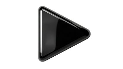 Black play button multimedia symbol digital interface icon video element audio object isolated on white background