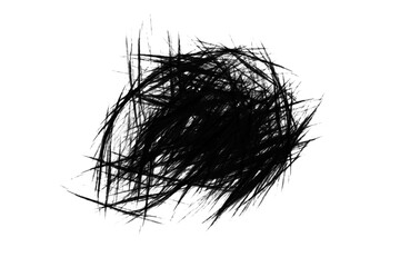 Chaotic hand-drawn black scribble lines crosshatched sketch texture isolated on white background for abstract grunge art and patterns