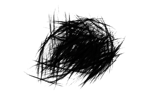 Chaotic hand-drawn black scribble lines crosshatched sketch texture isolated on white background for abstract grunge art and patterns