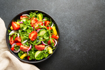 Fresh salad with leaves and vegetables.