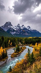 Obraz premium Autumn mountain river scene