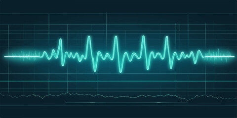 EKG heartbeat graph line illustrating medical cardiology monitoring and healthy life pulse rate on a technology chart