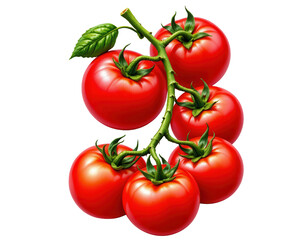 Fresh Red Tomatoes on a Vine Perfect for Culinary and Nutritional Use