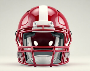 Red american football helmet isolated on white background