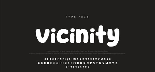 Playful style font design, colorful childish alphabet, letters and numbers vector illustration