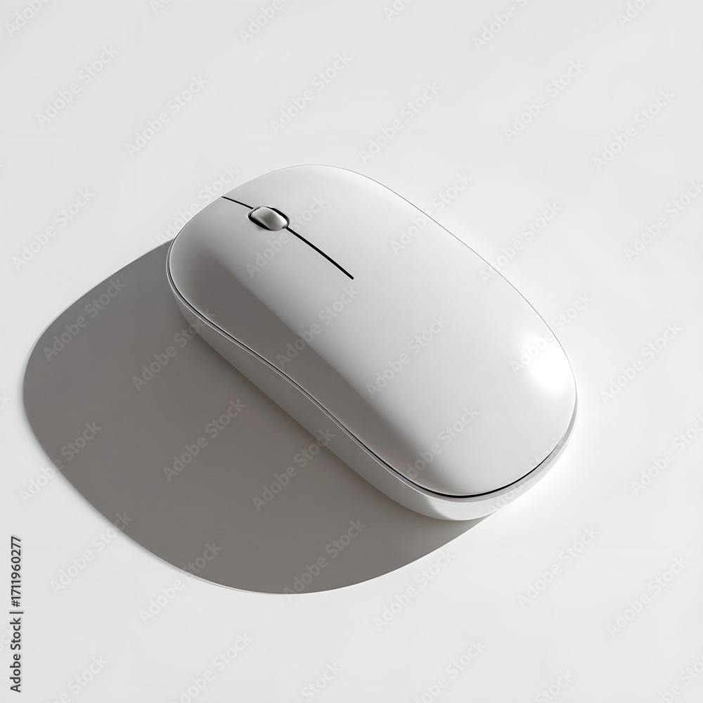 Poster floating 3d computer mouse, minimal design, soft shadow