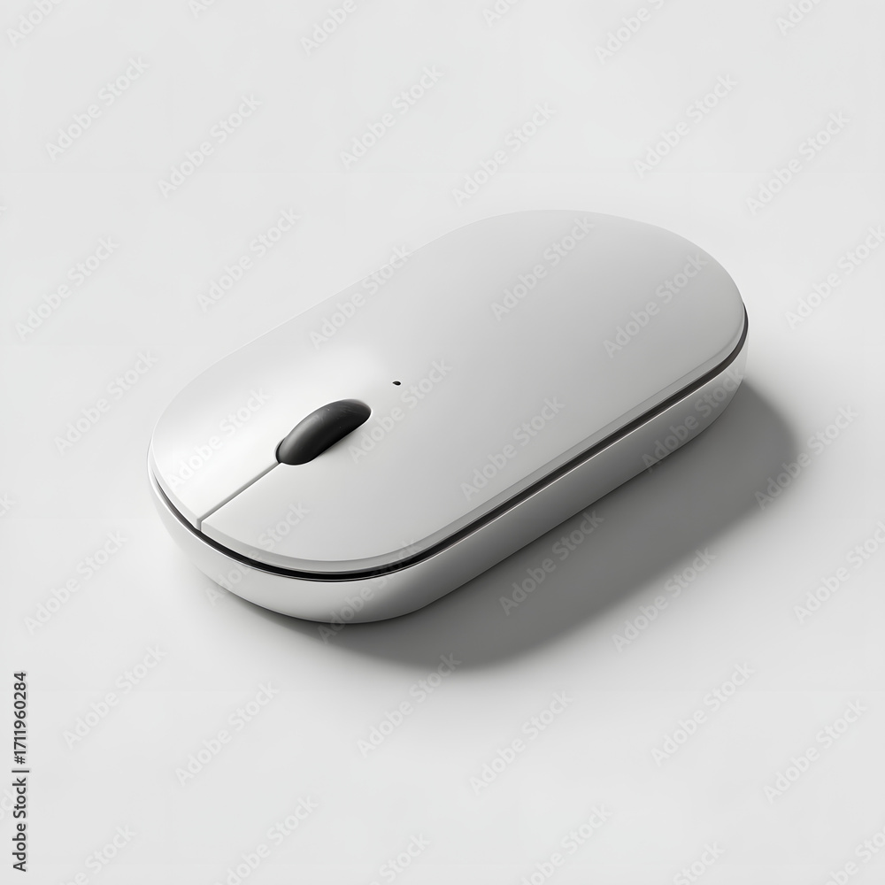 Poster floating 3d computer mouse, minimal design, soft shadow