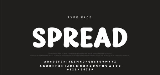 Playful style font design, colorful childish alphabet, letters and numbers vector illustration