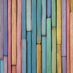 pastel rainbow wood slats wall background for design