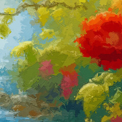Obraz premium Various oil paintings, flowers, peonies, roses, birds, chrysanthemums, streams, landscapes, lakes, villages, horses, cows, forests, butterflies
