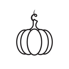 Outline pumpkin hand draw template, element template for poster, brochures, online advertising, vector illustration