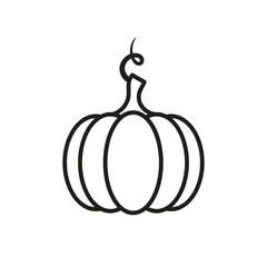 Outline pumpkin hand draw template, element template for poster, brochures, online advertising, vector illustration