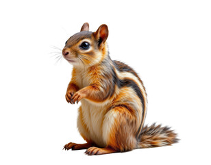 Obraz premium Detailed Close-Up of a Cute, Fluffy Squirrel Standing Alert