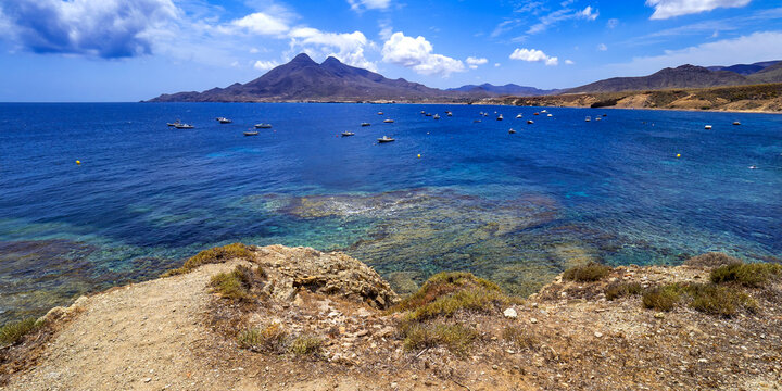 Fondeadero de la Isleta, La Isleta del Moro, Cabo de Gata-N&iacute;jar Natural Park, UNESCO Biosphere Reserve, Hot Desert Climate Region, Almer&iacute;a, Andaluc&iacute;a, Spain, Europe